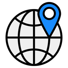 Wall Mural - 
Location pin on globe, vector design of local seo in modern flat style 
