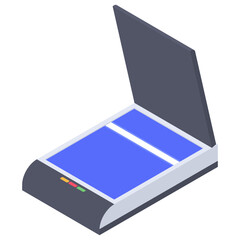 Sticker - 
Scanner icon, isometric vector
