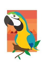 Sticker - blue and gold macaw