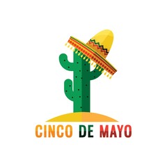 Sticker - cinco de mayo cactus design