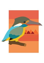 Wall Mural - british kingfisher bird