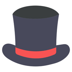 Canvas Print - 
Icon of top hat, headwear accessory vector 
