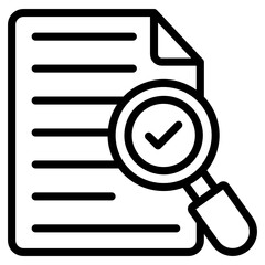 Sticker - 
Paper under magnifying glass, search document icon
