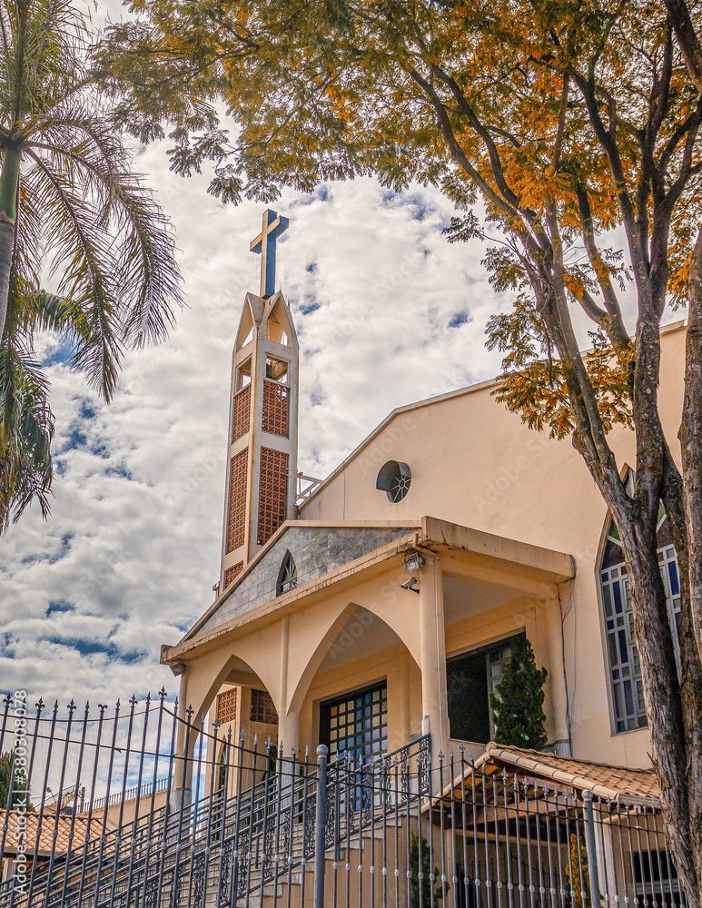 church in brazil with beautiful images of cross and faith catholic ...