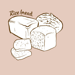 Sticker - Hand-drawn Rice bread bread illustration