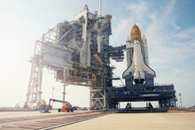 Space Shuttle Atlantis On Launch Pad