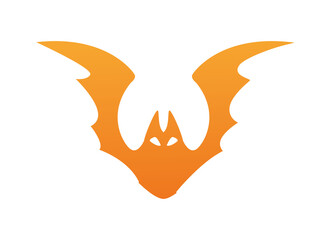 Poster - halloween bat flying orange color icon