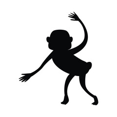 Poster - wild monkey animal silhouette nature icon