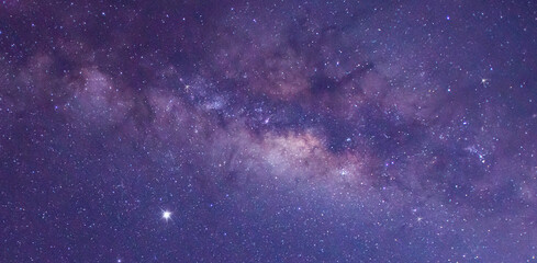 Wall Mural - amazing panorama blue night sky milky way and star on dark background.universe filled with stars, ne