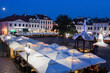 © Tetra Images - High angle view of market square at night