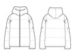 technical sketch woman puffy jacket 