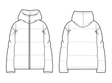 Technical Sketch Woman Puffy Jacket 