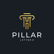 pillar logo vector luxury simple design with golden color