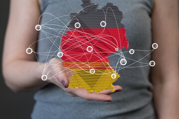 3d germany map digital outline silhouette