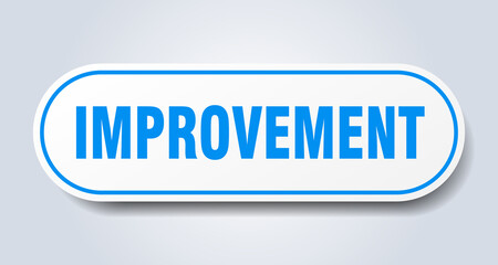 improvement sign. rounded isolated button. white sticker