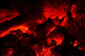 embers burn down in a hardwood fire