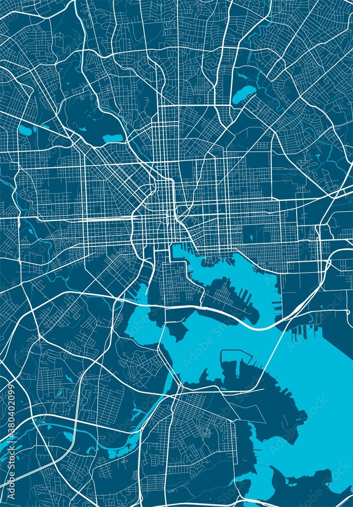 Vector map of Baltimore. Street map art poster illustration. Stock ...