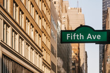 Fifth Avenue Sign In Manhattan, New York