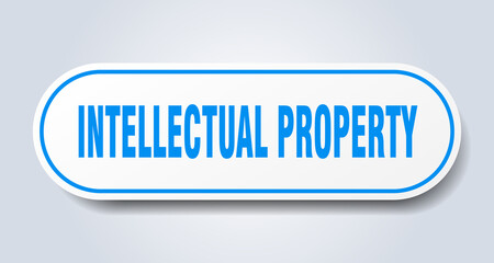 intellectual property sign. rounded isolated button. white sticker