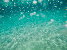 Underwater Sea Bed Blue Bubbles Reflection
