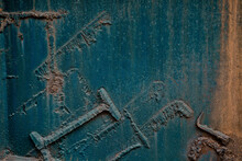 Old Rusty Metal Plate Texture Background