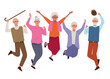 © Jemastock - international older persons day with old people jumping celebrating