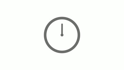 Gray color circle 12 hours clock icon without trick,clock icon