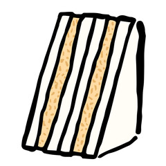 Illustration of Japanese Tuna Sandwich: Illustration like woodblock print