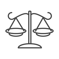 Poster - international human rights day balance justice equality line icon style