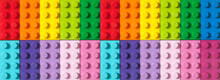 Many Toy Blocks In Different Colors Making Up One Large Square Shape In Top View. Toys And Games. Leisure And Recreation.	
