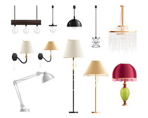 Sticker - House Interior Lamps Set