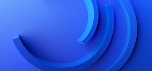 Abstract 3d render, blue background design, modern illustration