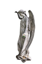 Statue Of A Young Angel Isolated On White