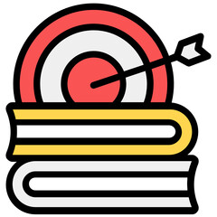 Sticker - 
Educational target vector, study goal in flat style 
