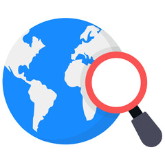 Wall Mural - 
Trendy flat icon of global search, international search 

