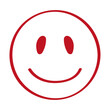 Handgezeichneter Smiley in rot