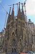 BARCELONA, SPAIN - Jun 19, 2014: Front view of Sagrada Familia's Nativity Facade (Barcelona, Spain)