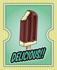 Canvas Print - delicious ice cream in stick pop art style