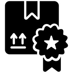 Canvas Print - 
Badge with cardboard, quality product icon 
