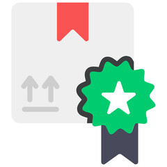 Canvas Print - 
Badge with cardboard, quality product icon 
