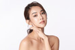 © kitthanes - Beautiful young asian woman with clean fresh skin on white background, Face care, Facial treatment, Cosmetology, beauty and spa, Asian women portrait