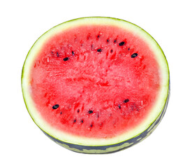 Wall Mural - Slice of watermelon isolated on white background. Top view.