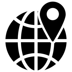 Wall Mural - 
Global location, placeholder with globe flat vector 
