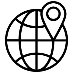 Wall Mural - 
Global location, placeholder with globe flat vector 
