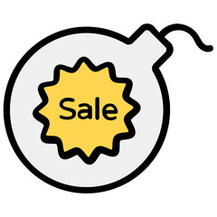 Wall Mural - 
Sale bomb icon in modern flat style, explosive bomb
