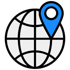Wall Mural - 
Global location, placeholder with globe flat vector 
