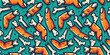 Colored seamless pattern with scary horrible zombie fingers and bones for halloween holiday design. October party banner, poster or postcard