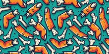 Colored Seamless Pattern With Scary Horrible Zombie Fingers And Bones For Halloween Holiday Design. October Party Banner, Poster Or Postcard