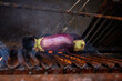 eggplant in a grill for a bbq asado