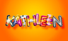 Kathleen Female Name, Colorful Letter Balloons Background